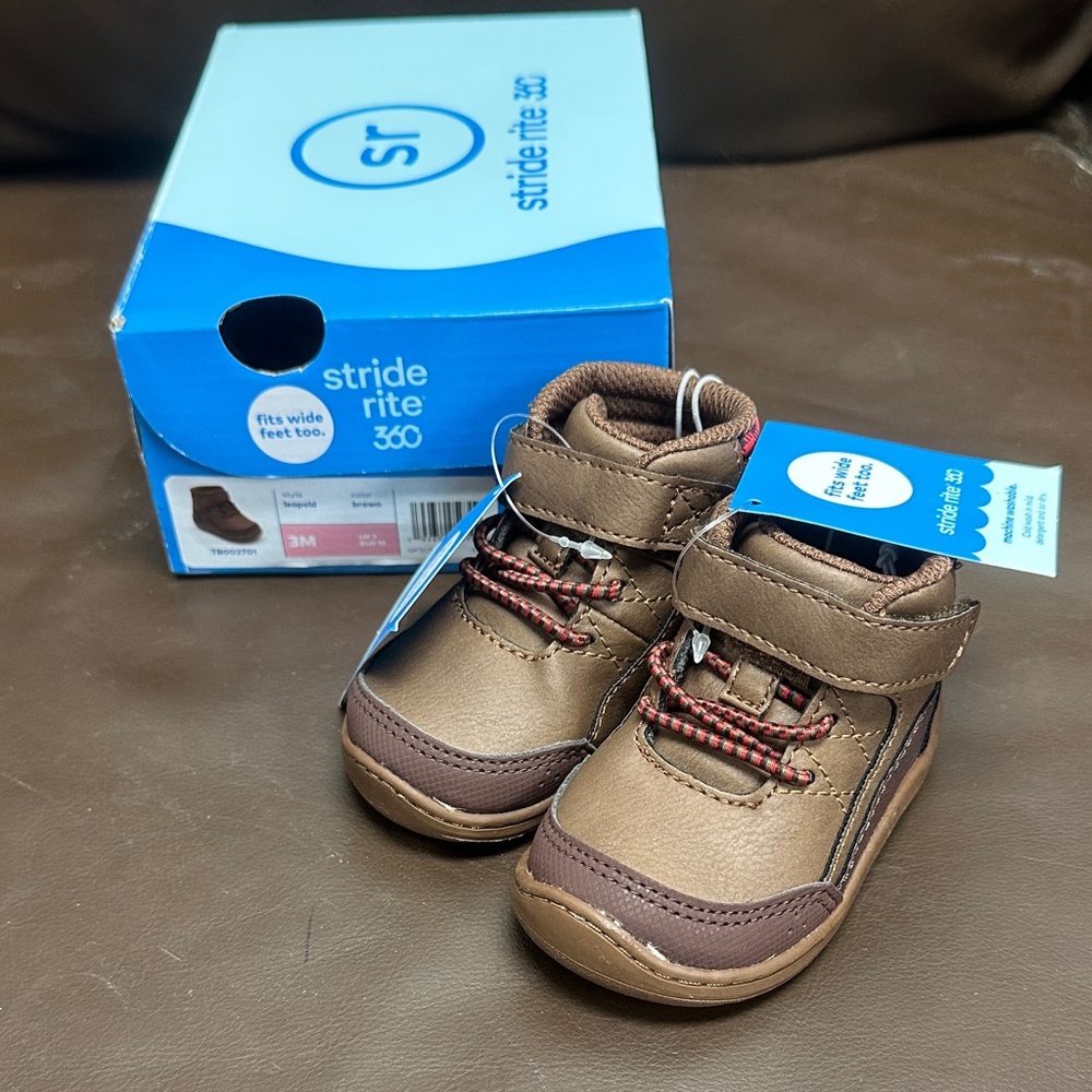 Stride Rite Tan and Brown Kids Boots